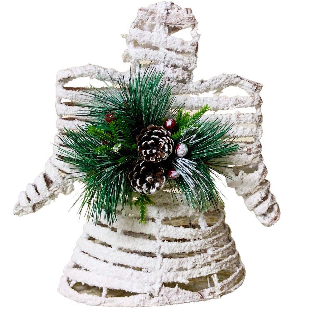 Farmhouse Christmas White Large 12” Snow Angel Home Table Decor